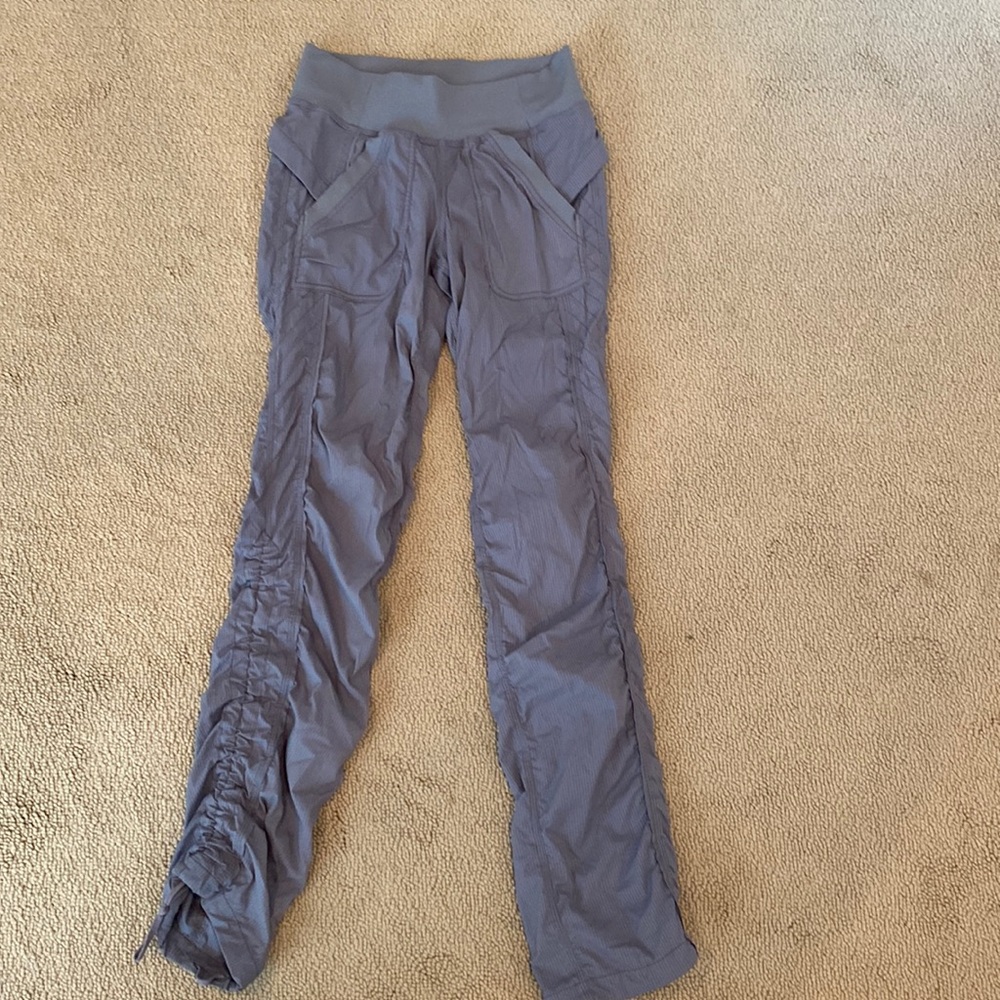 Lululemon nylon studio pants with drawstring on ankle